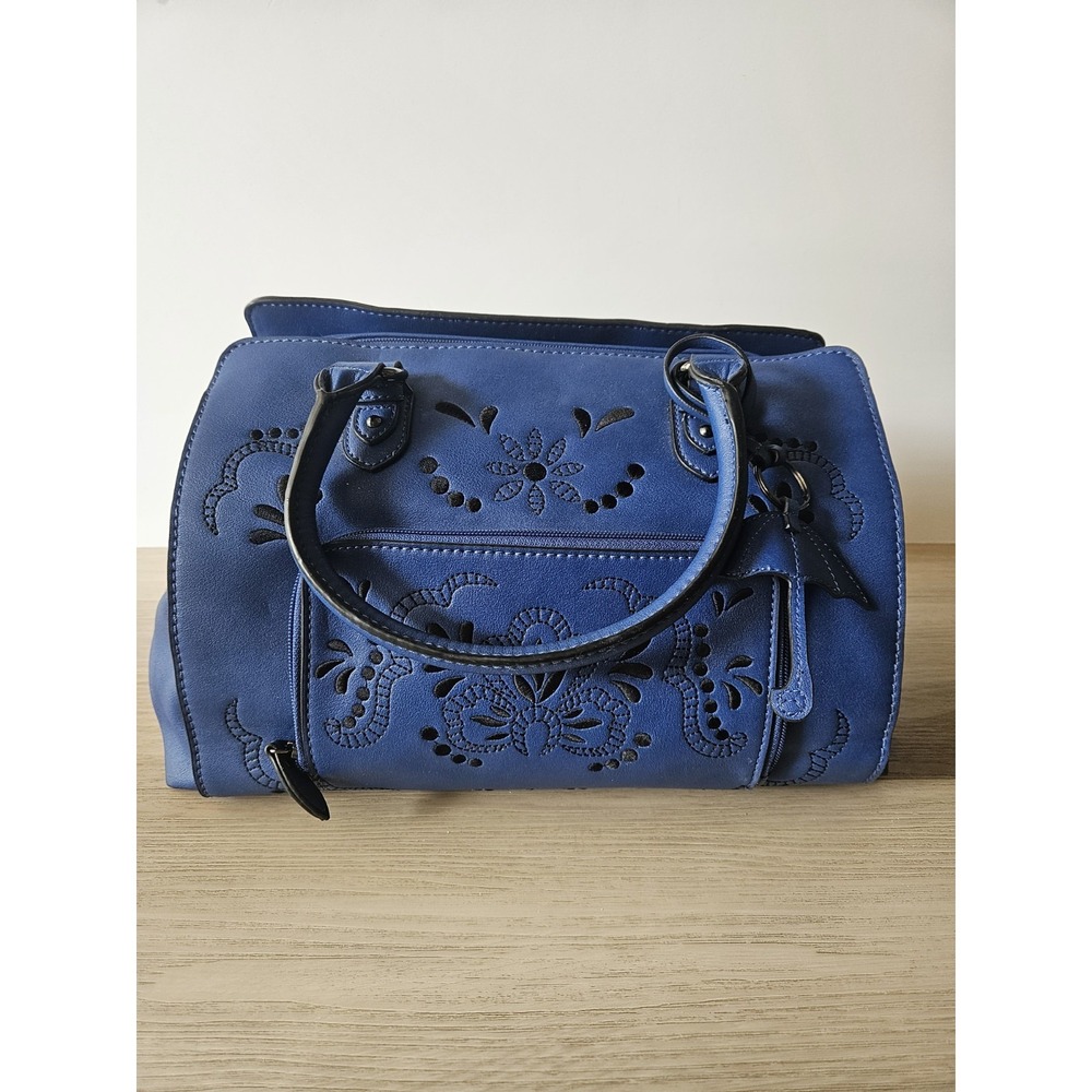 Danielle Nicole Disney Mary Poppins Blue Leather Satchel Handbag Umbrella Cutout